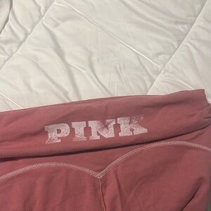 PINK Victoria's Secret Dusty Rose Yoga Leggings with Logo